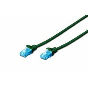 CAT 5e U-UTP patch cord, PVC AWG 26/7, length 15 m, color green