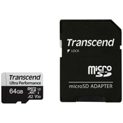 64GB microSD w/ adapter UHS-I U3 A2 Ultra Performance, Read/Write up to 160/80 MB/s ( TS64GUSD340S )