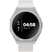 CANYON Otto SW-86, Smart watch Realtek 8762DK LCD 1.3 LTPS 360X360px, G+F 1+gesture 192KB Li-ion polymer battery 3.7v 280mAh,Silver aluminum alloy case middle frame+plastic bottom case+white silicone strap+silver strap buckle host:45.4*42.4*9.6mm S