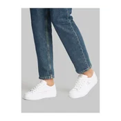 Calvin Klein Jeans za ženske. YW0YW01763 Bele platnene superge s platformo (40), Bela, Ravna stran, 1 do 3 cm, Čipke, Priložnostno