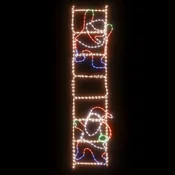 Vidaxl Zložljiva figura Božiček na lestvi 552 LED lučk 50x200 cm
