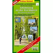 Radwander- und Wanderkarte mit Zick-Zack-Faltung Jakobsweg an der Via Imperii Leipzig-Hof