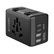 BLITZWOLF BW-TA1 putni punjač 2 USB + 2 Type-C priključka 20W, AU, CRN