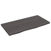 Vidaxl Mizna plošča temno rjav 80x40x2 cm obdelana trdna hrastovina