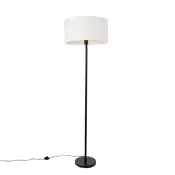 Stoječa svetilka črna z belim odtenkom 50 cm - Simplo