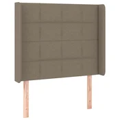 Vidaxl Vzglavje z ušesi taupe 93x16x118/128 cm blago