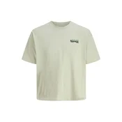 JACK & JONES Majica JORKEN zelena / pastelno zelena / crna / bijela