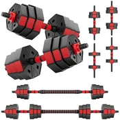 Set uteži 40 kg sestavljen iz 2 ročke + 1 drog za uteži