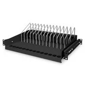 Digitus NWSZ Fachboden 19 1HE auszeiehbarer Fachboden für Tablets, Laptops, Smartphones , Farbe black (RAL 9005), 175x483x340 mm (DN-97665)