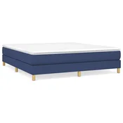 Vidaxl Posteljni okvir z vzmetmi moder 160x200 cm blago