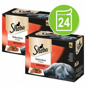 Mega pakiranje Sheba različice v vrečkah 24x85 g - Delikatesse in Gelee različice perutnine