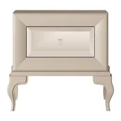 Casa Padrino luxury Art Deco bedside table beige/brown 70 x 42 x H. 65 cm - Mirrored side table with drawer - Luxury bedroom furniture - Luxury Art Deco Furniture