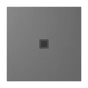 TRENECA Pladenj za prhanje iz litega marmorja 100x100 cm, ki ga je mogoče rezati po vaših željah, siva mat - Siva - 100x100x3 cm - Polysan - TRENECA - 24 - Liti marmor - 1000 - Kvadratni - 1000 - 30 - 90 - 14