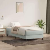 vidaXL vidaXL Box spring postelja brez vzmetnico svetlo siva 80x220 cm žamet, (21791098)