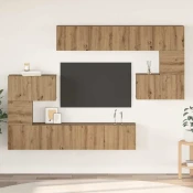 Set TV komoda Zidne 8 pcs Umjetnicki hrast Konstruirano drvo