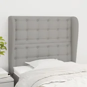 Vidaxl vidaXL Vzglavnik s krilci svetlo siv 103x23x118/128 cm blago