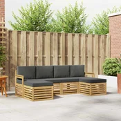Setovi sofa 6 pcs Bijela i antracit 249 x 122,5 x 73 cm