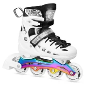 Nils Extreme Rolerji NH10905 Rainbow LED beli 4-v-1 z zamenljivimi hokejskimi rezili, velikost S (31-34)