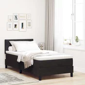 vidaXL Box Spring Postelja z Blazino Črna Enosobna Žamet