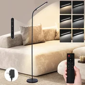 Nettlife NETTLIFE LED talna svetilka za dnevno sobo, zatemnljiva, črna, talna svetilka 11 W, 360° prilagodljiv kavč, (22148924)