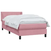 vidaXL vidaXL Box spring postelja z vzmetnico roza 80x220 cm žamet, (21791022)