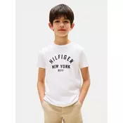Tommy Hilfiger Majica Curved Graphic KB0KB09800 Bela Regular Fit