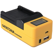 Punjac Patona - za bateriju Canon LP-E17, LCD, žuti