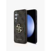 Guess PU 4G Metal Logo Zadní Kryt pro Samsung Galaxy S24 FE Brown Ovitek za telefon Vijolična