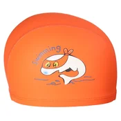 shumee Otroška plavalna kapa Aqua-Sport PU z delfini, oranžna AS95072