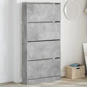 Ormaric za cipele s 4 ladice siva boja betona 80x21x163,5 cm