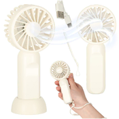 WOWO Prenosni mini ventilator za mizo in v roko USB bel