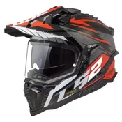 LS2 Motoristična enduro čelada Explorer Spire (MX701), črna/rdeča