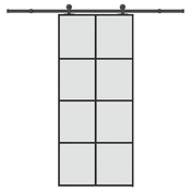 Klizna vrata s priborom 90 x 205 cm od ESG stakla i aluminija