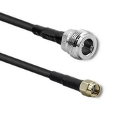 Koaksialni kabel Qoltec RG58 | N ženski | RP-SMA moški | 1 m