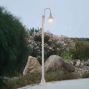 Zunanja luč Lindby Daphne, 220 cm, bela, kovinska, E27 - Antični - bela, prozorna - Aluminij
