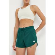 Kratke hlače New Balance ženske, zelena barva, WS41510NWG