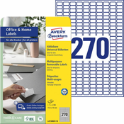 Avery Zweckform odstranljive etikete L4730REV-10, 17.8 x 10 mm, bele, 2700 etiket/zavitek, A4, za tiskanje