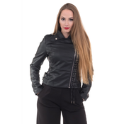 Jakna iz imitacije usnja z vrvicami