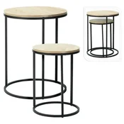 Home & Styling Collection 921671 set 2 klub stolica – MDF ploca s efektom drva, metalni okvir, crno-smedi