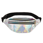 Generic Mode Damen Herren Running Laser Gürteltasche, Wasserdichte PU Gürteltasche, 2 Fächer mit Reißverschluss, Verstellbarer Bund, Gürteltasche Unisex Erwachsene Reise Lauftasche Party Festliche S, (21127086)