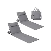 Songmics Ležalnik za plažo 158x55 cm siva