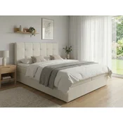 Oblazinjena postelja boxspring DIRELIS VIBE 140x200 cm krem barve Vzmetnica: Vzmetnica Bonell
