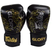 Fairtex Rękawice Bokserskie Glory Kickboxing Competition Training Boxing 10OZ CZARNY/ZŁOTY