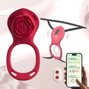 Nosljivi vibrator Rose za ženske – aplikacija Couples Connect + daljinski upravljalnik, stimulacija klitorisa brez uporabe rok, igra na daljavo, silikon, varen za telo, diskretna embalaža | AMORA