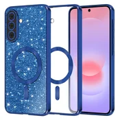 TPU gel maskica Techsuit Luxury Glitter MagSafe za Samsung Galaxy A37 - deep blue