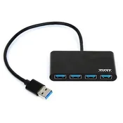 PORT DESIGN razdelilec USB 3.0, 4-portni, aluminij