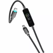 CellularLine USB kabel, TFT zaslon, USB-C, 240 W, 1,2 m, črni (USBDATATFTC2C12K)