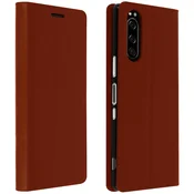 AVIZAR Etui, držalo za kartice in stojalo za video iz pravega usnja - rjava str. Sony Xperia 5, (20599604)