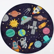 Temno modra pralna otroška igralna preproga o120 cm Into The Space – Mila Home