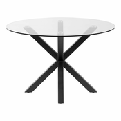 Okrogla jedilna miza s stekleno ploščo Kave Home, o 119 cm